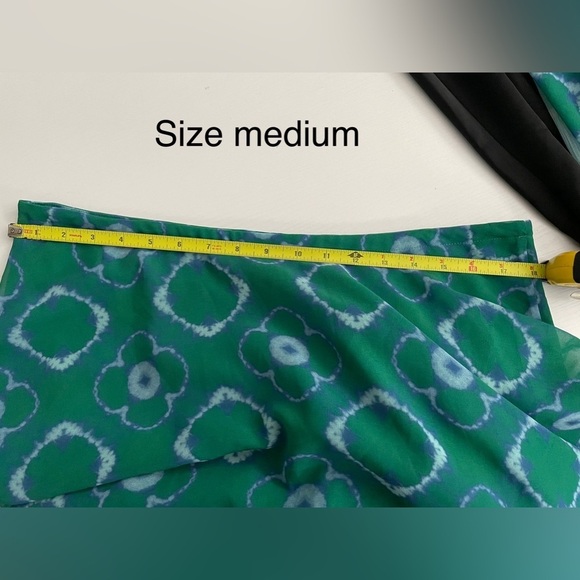 $410 ALEXIS Meadow maxi skirt tie-dye shibori chiffon emerald green M - Picture 5 of 13
